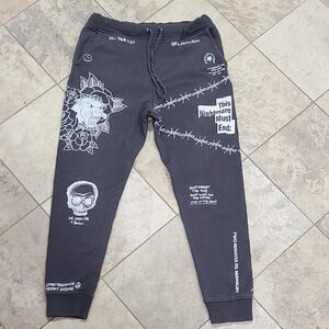 Men's Graphic Sweatpants - Black